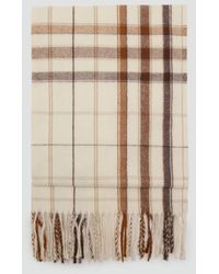 Mango - Check Scarf With Fringed Ends - Lyst