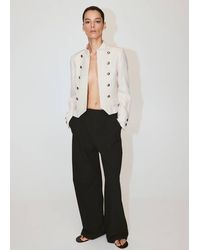 Mango - 100% Linen Jacket With Buttons - Lyst