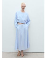 Mango - Cropped Linen Jacket With Pockets - Lyst