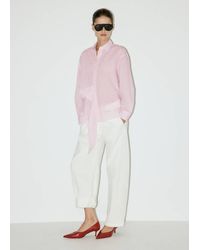 Mango - Striped Blouse With Bow Detail - Lyst