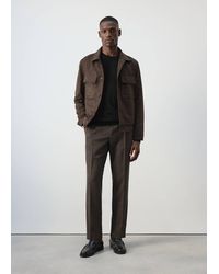 Mango - Suede-Effect Jacket With Pockets - Lyst