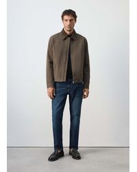 Mango - Corduroy Collar Denim Jacket - Lyst