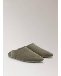 Mango - Leather Clogs With Stitching Detail - Lyst