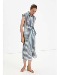 Mango - Striped Scarf Shirt Dress - Lyst