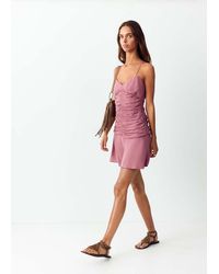 MANGO TEEN - Draped Dress With Cross-Back Straps - Lyst