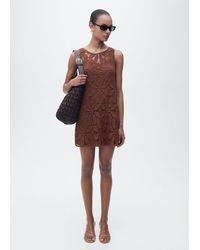 Mango - Open Back Crochet Dress - Lyst