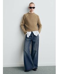 Mango - Sweater With Contrasting Stripes And Perkins Collar - Lyst