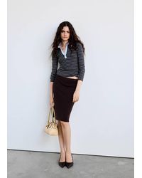 Mango - Fitted Striped Jersey With Shirt Collar - Lyst
