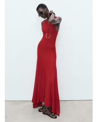 Mango - Strickkleid Mit Asymmetrischem Saum - Lyst
