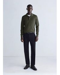 Mango - Fine Knit Polo Sweater - Lyst