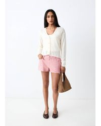 MANGO TEEN - Studded Denim Shorts - Lyst