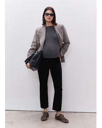 Mango - Maternity Flared Cropped Jeans - Lyst