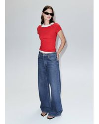 Mango - Two-Tone Contrast T-Shirt - Lyst