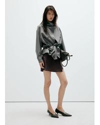 Mango - Faux Leather Skirt With Buckle - Lyst