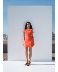 Mango - Kurzes Kleid Mit Asymmetrischem Ausschnitt - Lyst