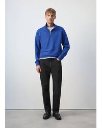 Mango - Cotton Blend Sweatshirt Zipper - Lyst