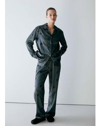 Mango - Satin Sequin Pyjama Bottoms - Lyst