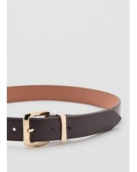 Mango - Embossed Buckle Belt - Lyst