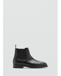 Mango - Polished Leather Chelsea Boots - Lyst