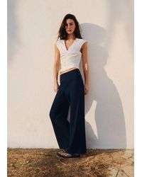 MANGO TEEN - Gathered 100% Cotton Top - Lyst