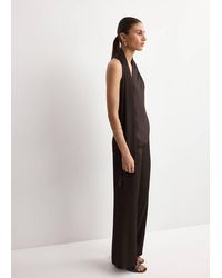 Mango - Satin Straight-Fit Trousers - Lyst