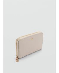 Mango - Portafoglio Effetto Saffiano Bianco Sporco - Lyst