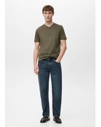 Mango - 100% Cotton Slim-Fit V-Neck T-Shirt - Lyst