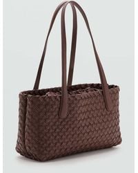 Mango - Geflochtener Tote-Bag - Lyst