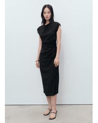 Mango - Draped Straight Dress - Lyst