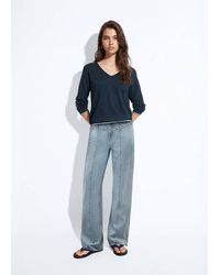 MANGO TEEN - V-Neck Jumper With Contrast Trims - Lyst