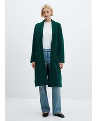 Mango - Oversized Knitted Coat With Pockets - Lyst