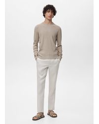 Mango - Feinstrickpullover Aus Baumwolle Mit Rippmuster - Lyst