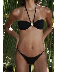 Mango - Metallic Detail Bandeau Bikini Top - Lyst