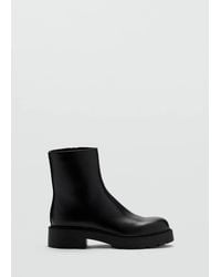 Mango - Faux Leather Ankle Boot With Round Toe - Lyst