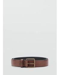Mango - Pebbled Belt - Lyst