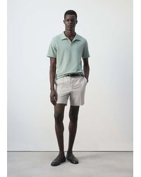 Mango - Slim Fit Cotton Piqué Blend Polo - Lyst