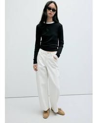 Mango - Fitted Cotton T-Shirt - Lyst