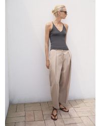 Mango - Open-Back Cotton Top - Lyst