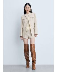 Mango - Linen-Cotton Tailored Jacket With Pockets - Lyst