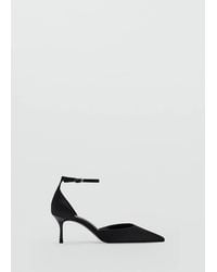 Mango - Satin Court Shoes With Ankle Straps - Lyst