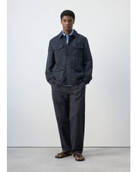 Mango - Lyocell Linen Jacket With Pockets - Lyst