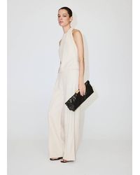 Mango - Halter Jumpsuit With Contrasting Details - Lyst