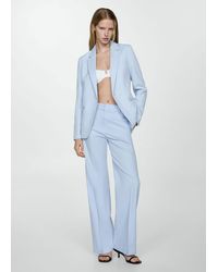 Mango - Lyocell Suit Trousers Sky - Lyst
