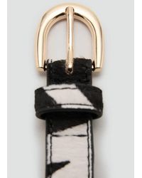 Mango - Ledergürtel Mit Animal Print - Lyst