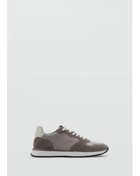 Mango - Leather Mixed Sneakers - Lyst