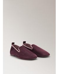 Mango - Velour Slippers With Piping - Lyst
