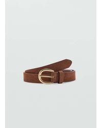 Mango - Suede Leather Belt - Lyst