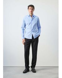 Mango - 100% Cotton Striped Slim-Fit Shirt - Lyst