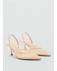 Mango - Mesh Pointed Slingback Kitten Heels - Lyst