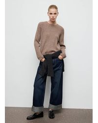 Mango - Openwork Knit Sweater - Lyst